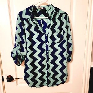 3/4 sleeve chevron top